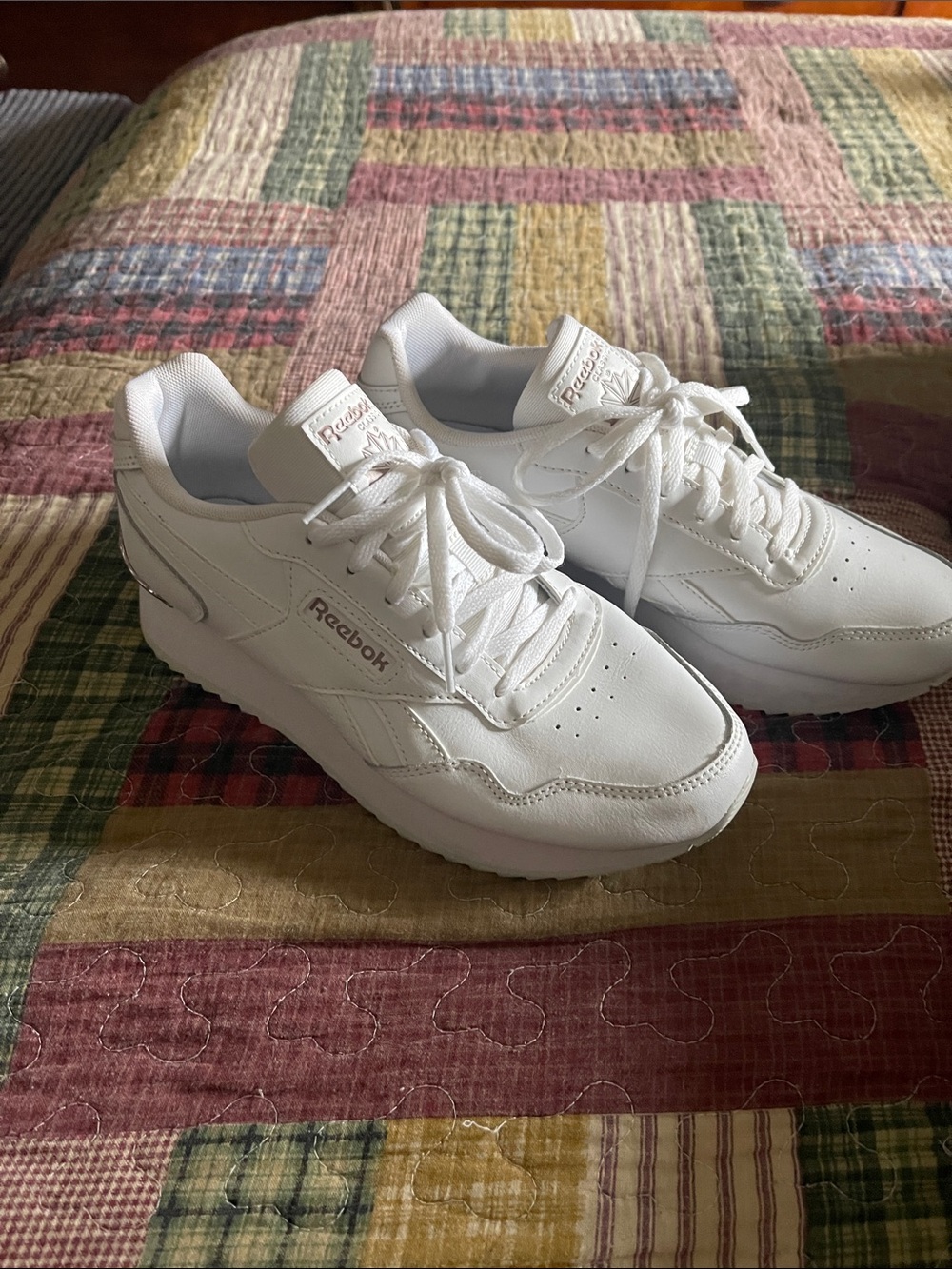 Reebok White Leather Low-Top Sneakers